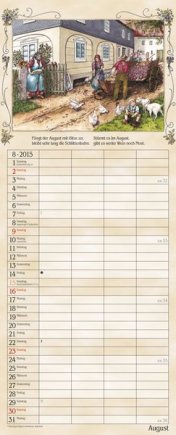 Streifenkalender »Bauernkalender«, 190x480 mm, August
