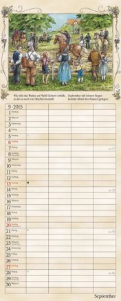 Streifenkalender »Bauernkalender«, 190x480 mm, September