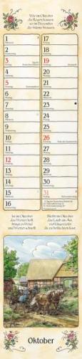 Streifenkalender &raquo;Bauernkalender&laquo;, 110x480 mm, Oktober