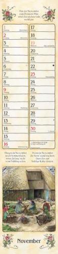 Streifenkalender &raquo;Bauernkalender&laquo;, 110x480 mm, November