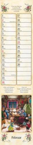 Streifenkalender »Bauernkalender«, 110x480 mm, Februar