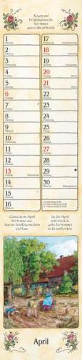 Streifenkalender &raquo;Bauernkalender&laquo;, 110x480 mm, April