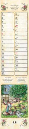 Streifenkalender »Bauernkalender«, 110x480 mm, Juli
