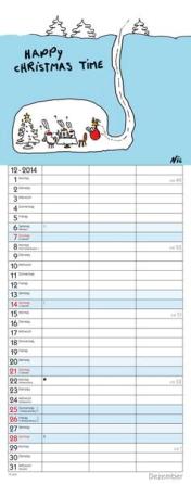 Streifenkalender &raquo;Nic &ndash; Timer f&uuml;r Zwei&laquo;, 190x480 mm, Dezember