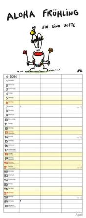 Streifenkalender &raquo;Nic &ndash; Timer f&uuml;r Zwei&laquo;, 190x480 mm, April