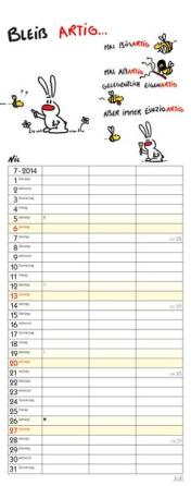 Streifenkalender &raquo;Nic &ndash; Timer f&uuml;r Zwei&laquo;, 190x480 mm, Juli