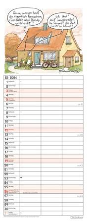 Streifenkalender »Planer für den (Un)Ruhestand«, 190x480 mm, Oktober