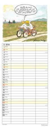 Streifenkalender »Planer für den (Un)Ruhestand«, 190x480 mm, Februar