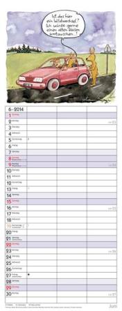 Streifenkalender »Planer für den (Un)Ruhestand«, 190x480 mm, Juni
