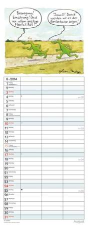 Streifenkalender »Planer für den (Un)Ruhestand«, 190x480 mm, August