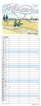 Streifenkalender »Planer für den (Un)Ruhestand«, 190x480 mm, September