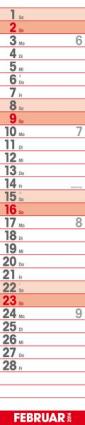 Streifenkalender &raquo;Supertimer&laquo;, 170x850 mm, Februar