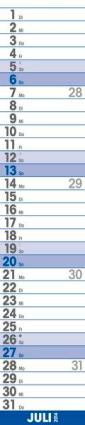 Streifenkalender &raquo;Supertimer&laquo;, 170x850 mm, Juli