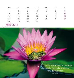 Tischaufstellkalender »Freu Dich«, 160x170 mm, Juli