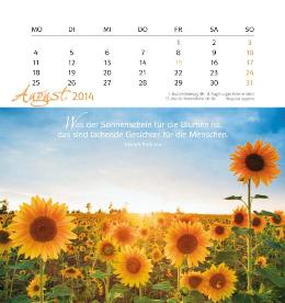 Tischaufstellkalender »Freu Dich«, 160x170 mm, August