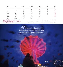 Tischaufstellkalender »Genieße jeden Augenblick«, 160x170 mm, Oktober