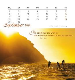 Tischaufstellkalender »Genieße jeden Augenblick«, 160x170 mm, September
