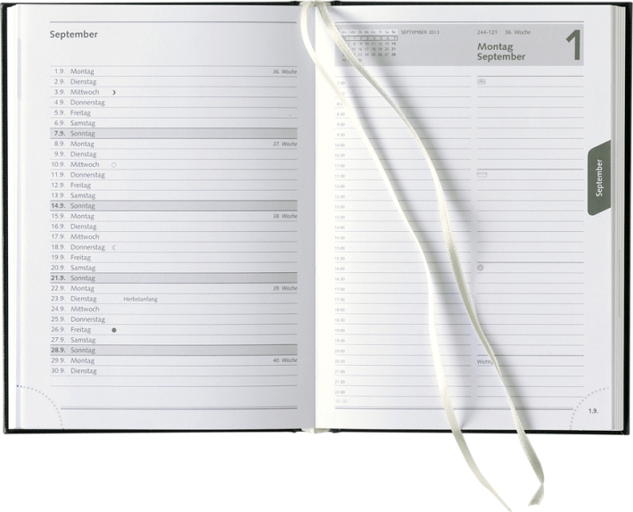 Tagesbuchkalender »Delta-734«, deutsh, 145x205 mm 1farbig grau