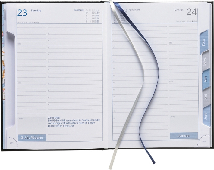 Tagesbuchkalender »Club-735«, deutsch, 145x205 mm, grau/blau