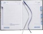 Tages-Buchkalender »Club-735«, 1sprachig deutsch, 2farbig grau/blau, 2 Lesezeichenbänder