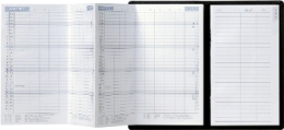 Taschenkalender in Falttechnik, 87x153 mm, deutsch, je Monat 2 Seiten