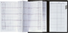 Taschenkalender in Falttechnik, 87x153 mm, 6sprachig, je Monat 2 Seiten