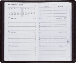 Taschenkalender, deutsch, 1farbig grau, je Woche 2 Seiten