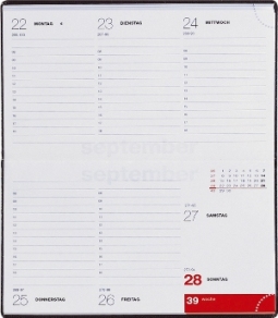 Taschenkalender, 153x87 mm, deutsch, je Woche 2 Seiten