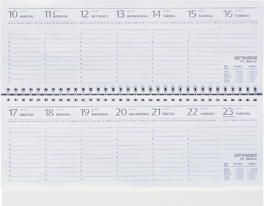 Tisch-Querkalender, deutsch, gau, 298x105 mm