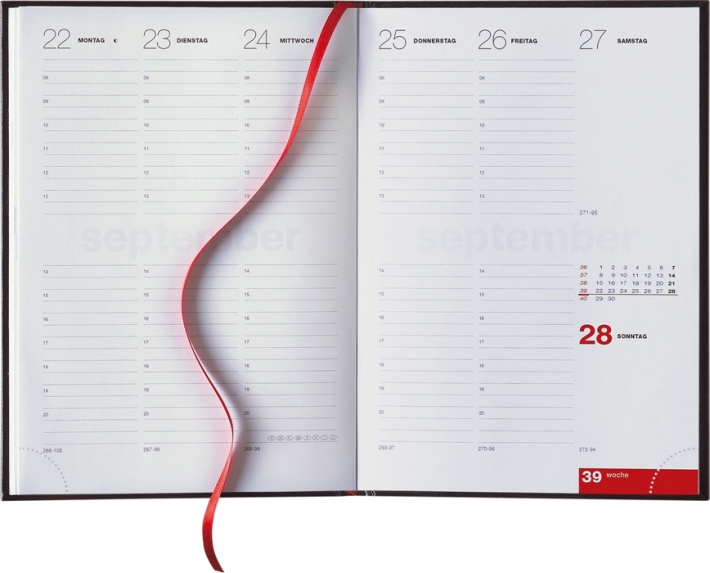 Wochenbuchkalender »NewTrend-832«, deutsch, grau/rot, 145x205 mm