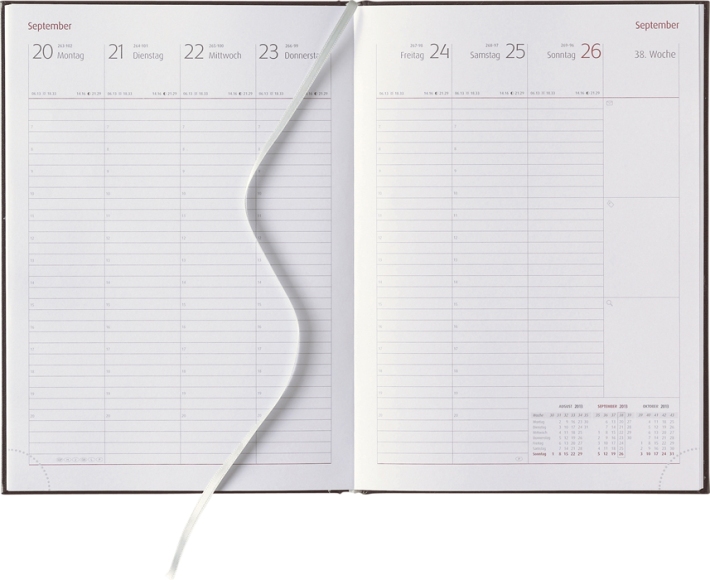 Wochenbuchkalender »Classic-871«, deutsch, grau/burgund, 172x240 mm