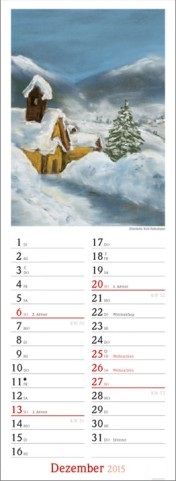 Streifenkalender »Jahreszeiten-Aquarelle«, 120x390 mm, Dezember