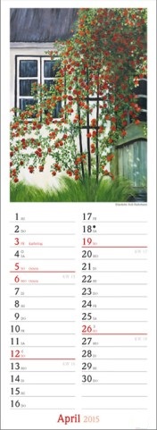 Streifenkalender »Jahreszeiten-Aquarelle«, 120x390 mm, April