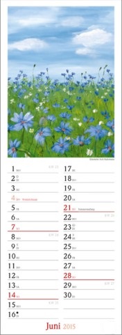 Streifenkalender »Jahreszeiten-Aquarelle«, 120x390 mm, Juni