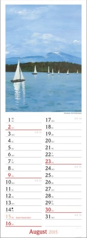 Streifenkalender »Jahreszeiten-Aquarelle«, 120x390 mm, August