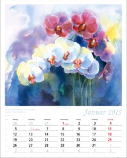 Aquarellkalender »Blumen-Aquarelle«, 245x345 mm, Januar
