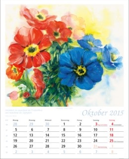 Aquarellkalender »Blumen-Aquarelle«, 245x345 mm, Oktober