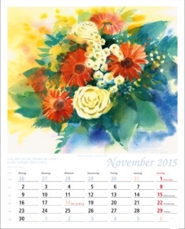 Aquarellkalender »Blumen-Aquarelle«, 245x345 mm, November
