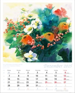 Aquarellkalender »Blumen-Aquarelle«, 245x345 mm, Dezember