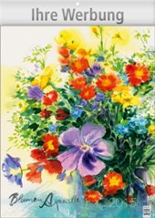 Wandkalender »Blumen-Aquarelle«, 245x345 mm, Deckblatt