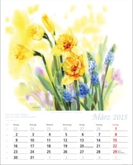 Aquarellkalender »Blumen-Aquarelle«, 245x345 mm, März