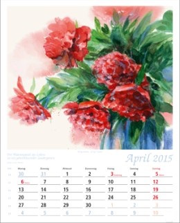 Aquarellkalender »Blumen-Aquarelle«, 245x345 mm, April