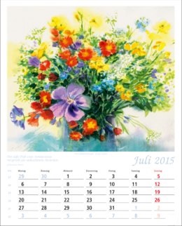 Aquarellkalender »Blumen-Aquarelle«, 245x345 mm, JUli
