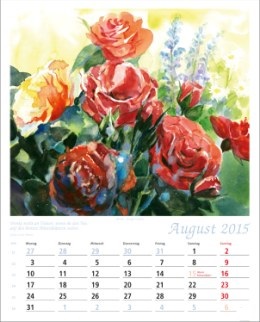 Aquarellkalender »Blumen-Aquarelle«, 245x345 mm, August