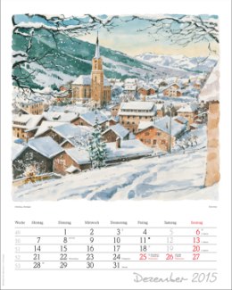Bildwandkalender »Aquarelle«, 245x345 mm, Dezember