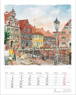 Bildwandkalender »Aquarelle«, 245x345 mm, JUni