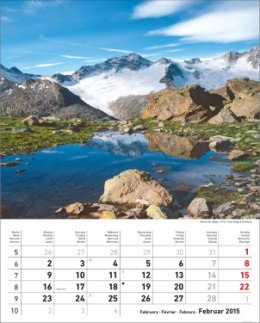 Bildkalender »Sonnentage Alpen«, 245x345 mm, Februar