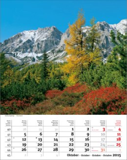 Bildkalender »Sonnentage Alpen«, 310x440 mm, Oktober
