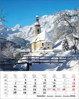 Bildkalender »Sonnentage Alpen«, 310x440 mm, Dezember