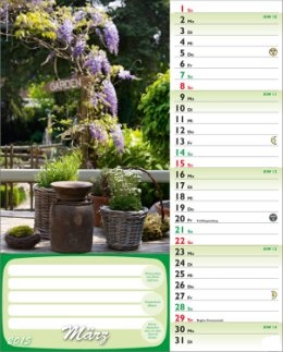Bildkalender &raquo;G&uuml;nthers gr&uuml;ner Gartenplaner&laquo;, 245x345 mm, M&auml;rz